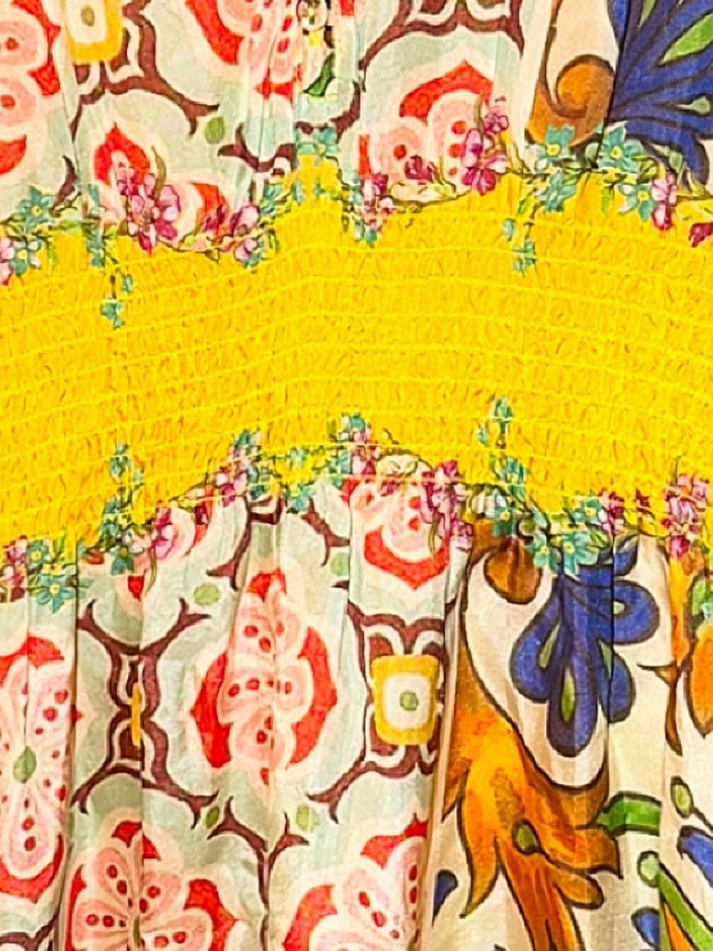 Johnny Was Like New Womens Maxi Dress with cinched yellow waist, so colorful💙 - Picture 10 of 15